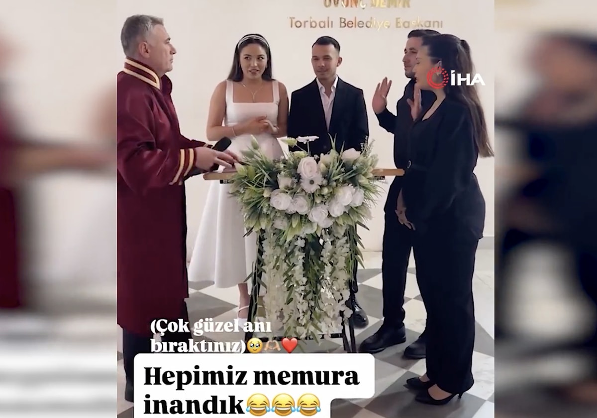 İzmir’de nikah töreninde şaka yapan şahide nikah memurundan beklenmedik karşılık