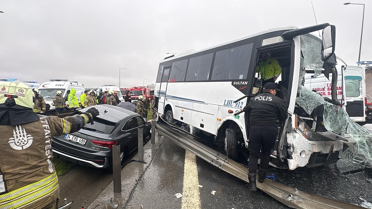 İstanbul Kuzey Marmara Otoyolu’nda polis servisinin karıştığı kazada 1 polis