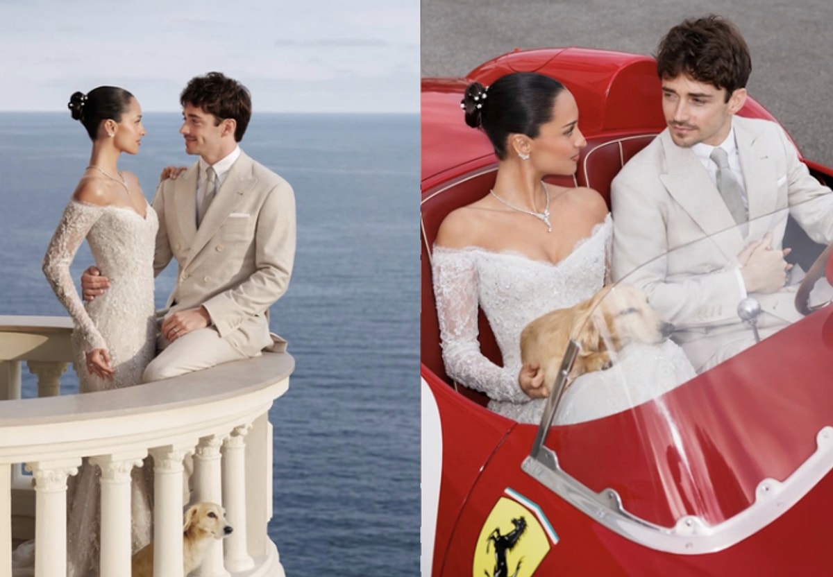 F1 pilotu Charles Leclerc, Alexandra Saint Mleux ile Monaco’da evlendi.