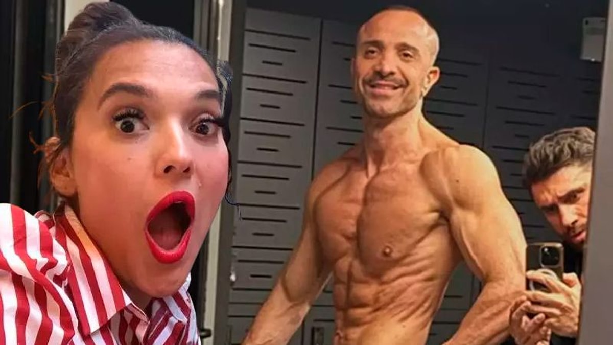 Okan Kurt, Türkiye Vücut Geliştirme Şampiyonası’nda sahneye çıktı. Demet Akalın’ın
