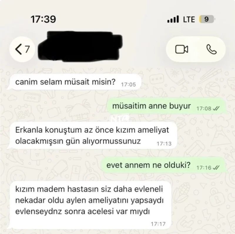 Sosyal medyada paylaşılan kaynana-gelin mesajları gündem oldu. “Hastaysan neden evlendin”