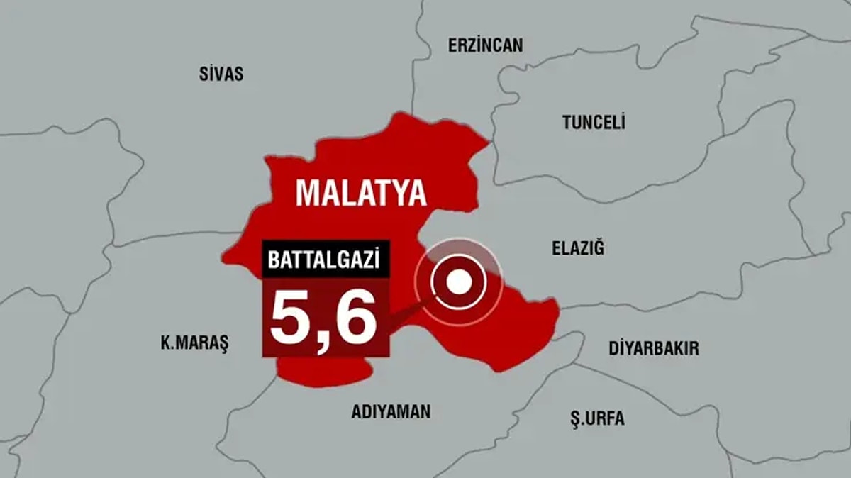 Malatya'nın Battalgazi ilçesinde meydana gelen 5,6 büyüklüğündeki deprem çevre illerde